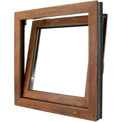 Bravo Plastové okno OS1 Color pravé 600 x 600 mm zlatý dub/bílá