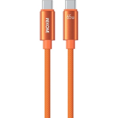 Wekome WDC-64 opletený nabíjecí a datový USB-C na USB-C 1,2m oranžový