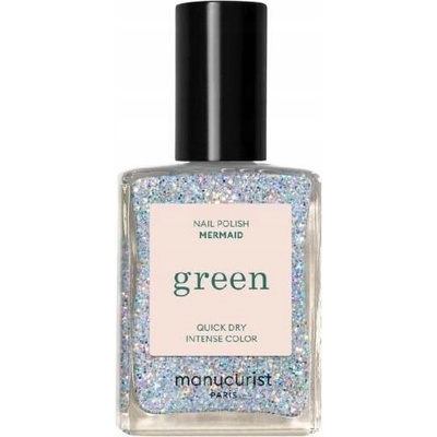 Manucurist Zelený lak na nehty Mermaid (Stříbrný Holografický) 15ml