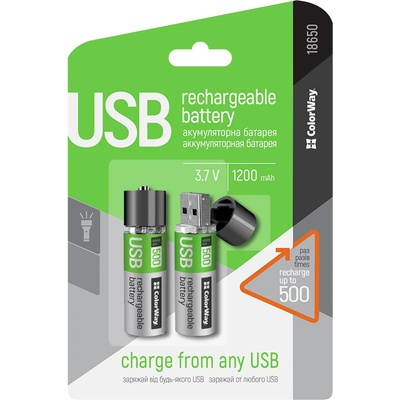 ColorWay USB 1200mAh 2ks 18650
