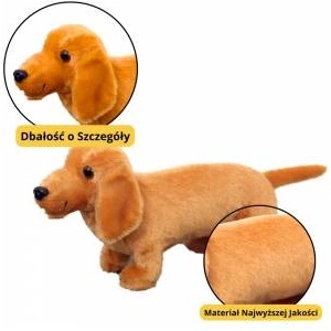 LEAN Toys Plush Mascot Cuddly Toy Dog Dachshund Light Brown 25cm