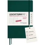Leuchtturm1917 Daily Calendar 2027 Dotted Medium (A5) - German, Forest Green, 145 x 210 mm, January-December (12 months), 1 page per day, hourly grid 7: 00-22: 00, hardcover, 80 g/m2 paper - 400169 (400169)