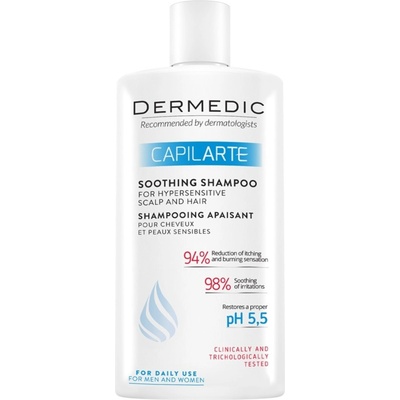 DERMEDIC Capilarte Успокояващ шампоан за чувствителен и раздразнен скалп, 300 ml