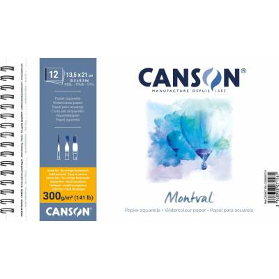 Canson Montval akvarelový blok CP 300 g/m² 12 listov 13,5 x 21 cm so špirálovou väzbou