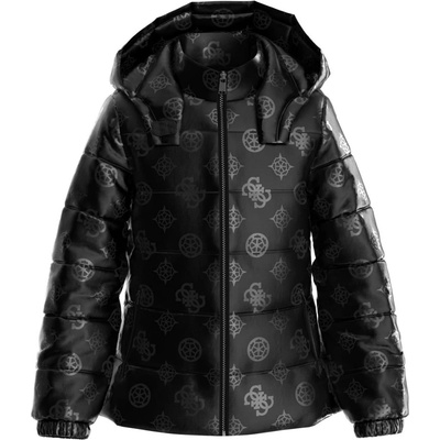 GUESS Яке за момиче в черно покрито с лога Guess