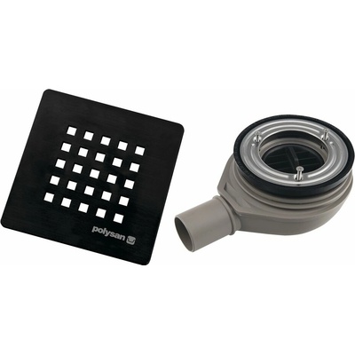 Polysan Polysan, TRENECA Vaničkový sifón, otvor 90mm, DN40, čierna mat, 84999.21