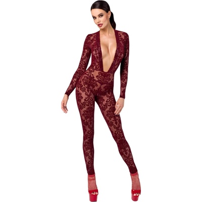 Noir Handmade F382 Kink Royal Catsuit Burgundy