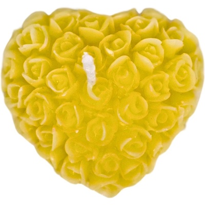 Svíčkománie3D Růžičkové srdíčko 25 g Žlutá