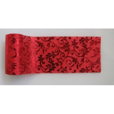 Organza 12cm x5M satin brokát glitrovaná červená – Zboží Mobilmania