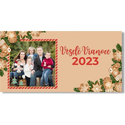 Personal Vianočný banner s fotkou - Gingerbread Rozmer banner: 130 x 65 cm