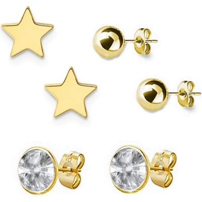 Swarovski E. set troch párov náušníc Minuit biela see3831