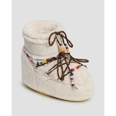 Moon Boot Icon Low Faux Fur Beads New
