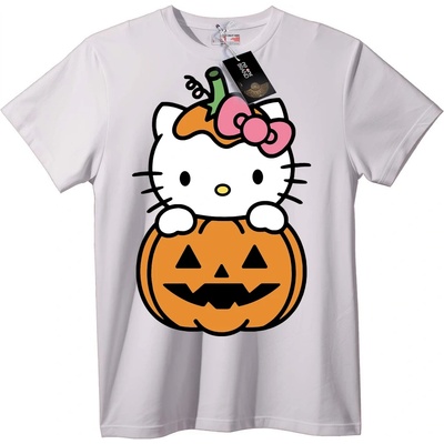 NOONEBRAND Тениска Hello Kitty Halloween Тиква - 2XL, White