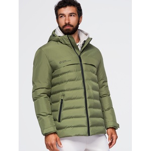 Ombre Clothing Мъжко зимно стегнато яке със съемна качулка - маслинено V1 OM-JAHP-0305 Ombre Clothing Ombre Clothing | Zelen | МЪЖЕ | S
