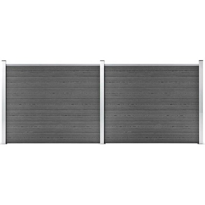 PLOT Z WPC 353X146 CM ČERNÝ – SADA