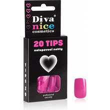 Diva & Nice Cosmetics Nalepovací umělé nehty TIPS 20 tmavě růžová 01