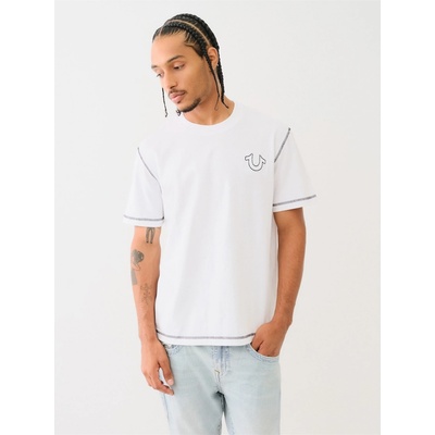 True Religion Тениска True Religion Men's Regular Fit Stitch T-Shirt - White