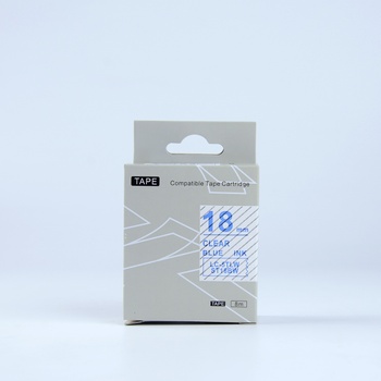 Compatible Epson LK-ST18BW, 18mm x 9m, син шрифт / прозрачен субстрат, съвместима лента (LKST18BW)