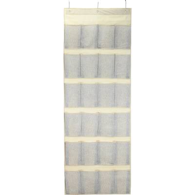 MSV textilní nástěnný organizér, šedý, plast, 24 kapes, 61 x 172 cm