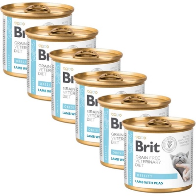 Brit Брит Ветеринарни Диети GF котка Ожиряване 6 x 200 г