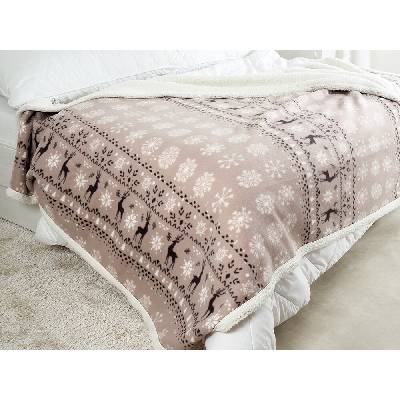 B.E.S. Petrovice Deka s beránkem Buffalo Vločky šedo-bílé 150x200 – Zboží Dáma