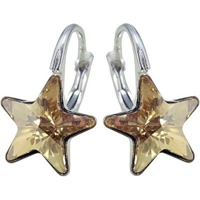 Swarovski Elements star dětské stříbrné visací zlaté hvězdičky 31227.1 Golden Shadow zlatá světlá jantarová zlatobéžová