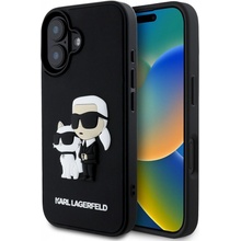 Karl Lagerfeld 3D Rubber Karl and Choupette kryt pre iPhone 16, čierny 57983122742