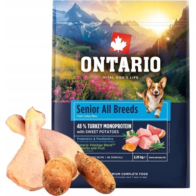 Ontario Senior All Breeds Monoprotein Turkey & Sweet Potatoes 2,25 kg