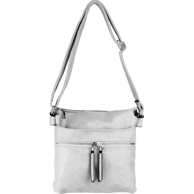 SANDRA dámska crossbody koženková kabelka Sivá