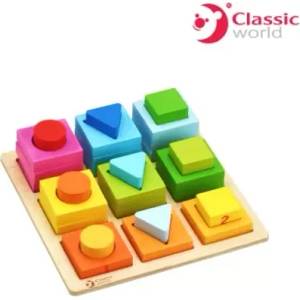 Classic World Дървени блокчета с геометрични форми 28 части - Classic World