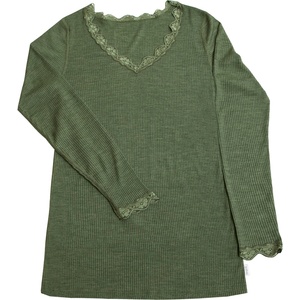 Joha Дамско мериносово термобельо Joha Women's Blouse I L/S 70/30 Merino base layer - Olive Green (115-1438-0214)