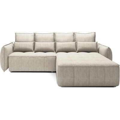 Eltap Бежов кадифен разтегателен ъглов диван с място за съхранение (десен ъгъл) Campo - ELTAP (CO-CAM-RT-18MAN)