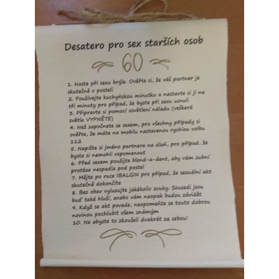 Bene Pergamen desatero Sex starších po 60 – Zboží Dáma