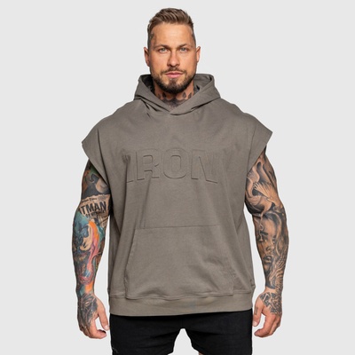 Iron Aesthetics Ambition pánská vesta s kapucí šedá – Sleviste.cz