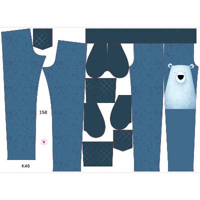 Takoy Panel se střihem rozšířené softshellové kalhoty modrý medvěd Tony 158 - Jarní softshell