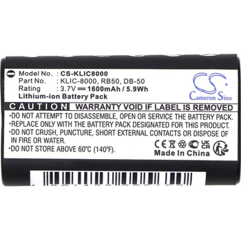 Cameron sino - Съвместим с KODAK KLIC-8000 LiIon, 1600 mAh, 3.7 V; CS-KLIC8000 (CS-KLIC8000)