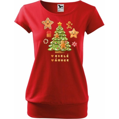 MALFINI Vánoční tričko City Perníčková kolekce 3 – Zboží Dáma