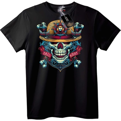 NOONEBRAND Тениска Череп сомбреро - 2XL, White