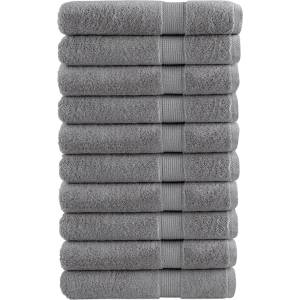 vidaXL Премиум кърпи SOLUND 10 бр сиви 100x200 см 600 gsm (137319)