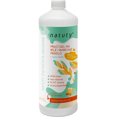 Natuty Prací gel na bílé i barevné prádlo bez vůně 1 l