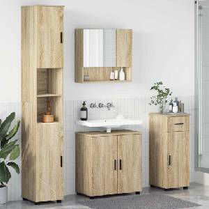 vidaXL Комплект мебели за баня 4 бр. Сонома дъб 61 x 35 x 64 см (3392975)