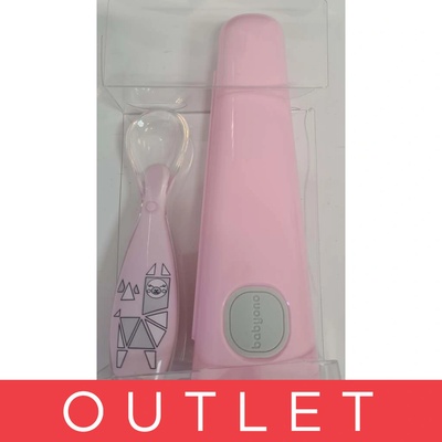 Lžička s přísavkou široká BabyOno Pink 2019