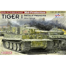 Dragon Models Model Kit tank 6888 Tiger I Mid Production w/Zimmerit Otto Carius Battle of Malinava Village 1944 1:35
