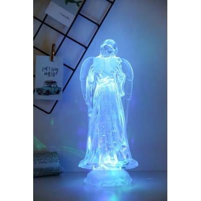 MagicHome Dekorácia Anjel LED meniaca farby s plávajúcimi trblietkami PE 3xAAA 10x25