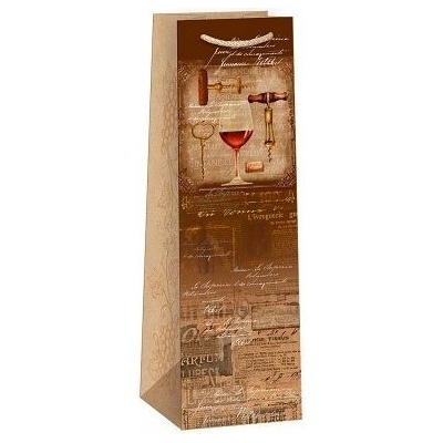ARGUS Dárková papírová taška NATUR na víno T3N (11 x 36 cm) 07340131