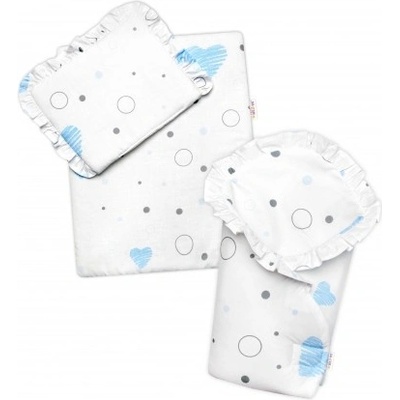 Baby Nellys Luxusní sada pro panenku zavinovačka peřinka a polštářek I love boy