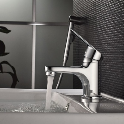 Inter Ceramic Смесител за умивалник с БИДЕТНА слушалка icf 1411123 alfi