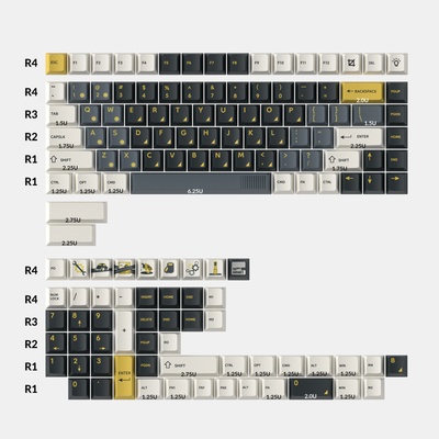 Keychron Капачки за механична клавиатура Keychron - PBT-113 Retro Garage, PBT, Cherry Profile (KEYCHRON-ACC-PBT-113)