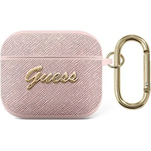 Guess Калъф Guess GUA3SASMP за AirPods 3, розов, Saffiano Script Metal Collection (GUA3SASMP)