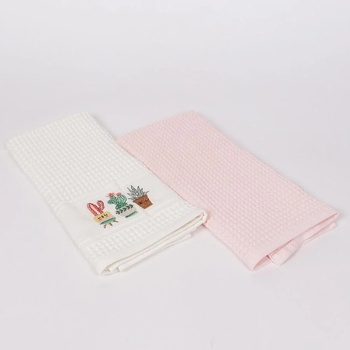 Image 1 of Кухненски кърпи в бяло и розово